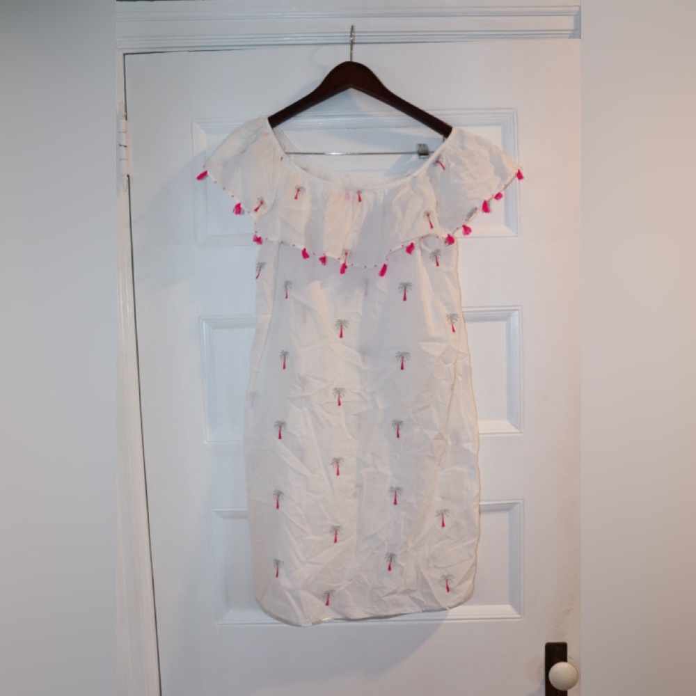 White Cover-up with Pink Accents